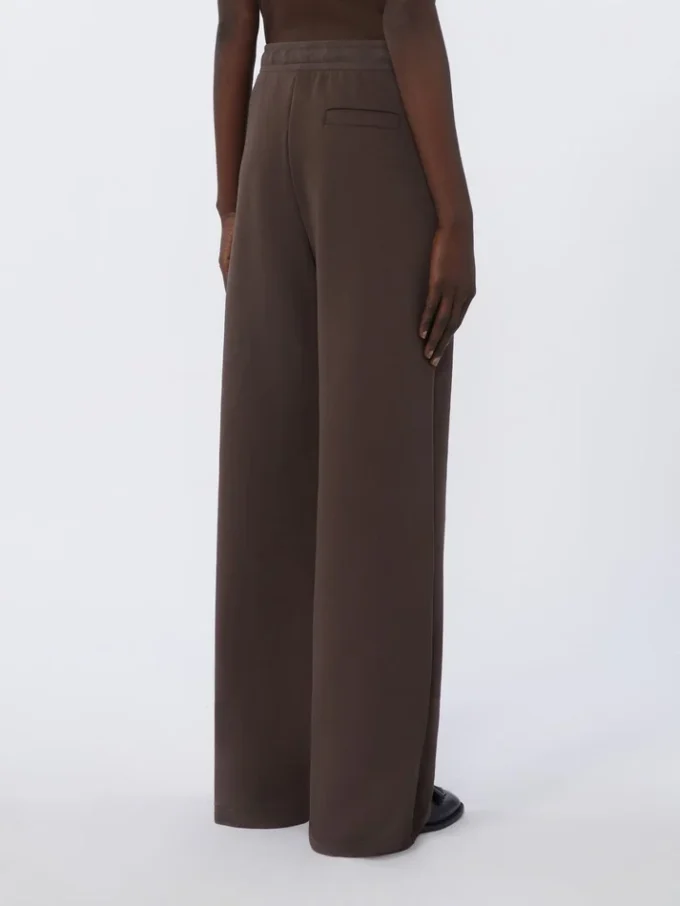 Wide-fit jersey trousers, chocolate Wide-fit jersey trousers, chocolate