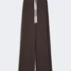 Wide-fit jersey trousers, chocolate Wide-fit jersey trousers, chocolate