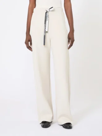 Wide-fit jersey trousers, ecru Wide-fit jersey trousers, ecru