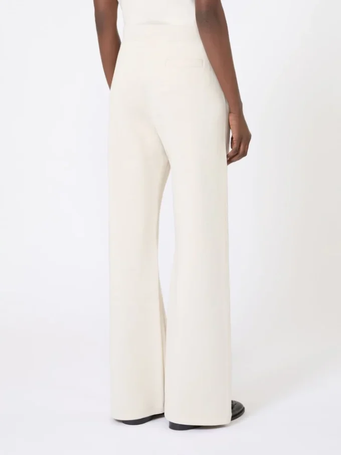 Wide-fit jersey trousers, ecru Wide-fit jersey trousers, ecru