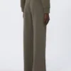 Wide-fit jersey trousers, kaki Wide-fit jersey trousers, kaki