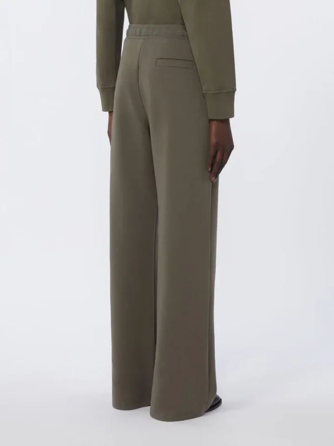 Wide-fit jersey trousers, kaki Wide-fit jersey trousers, kaki