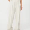 Wide-fit pinstripe piqua jersey trousers, white Wide-fit pinstripe piqua jersey trousers, white