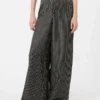 Wide-fit printed silk trousers, black white Wide-fit printed silk trousers, black white