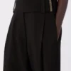Wide-fit viscose satin trousers, black Wide-fit viscose satin trousers, black