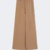Wide-fit washed silk trousers, hazelnut brown Wide-fit washed silk trousers, hazelnut brown