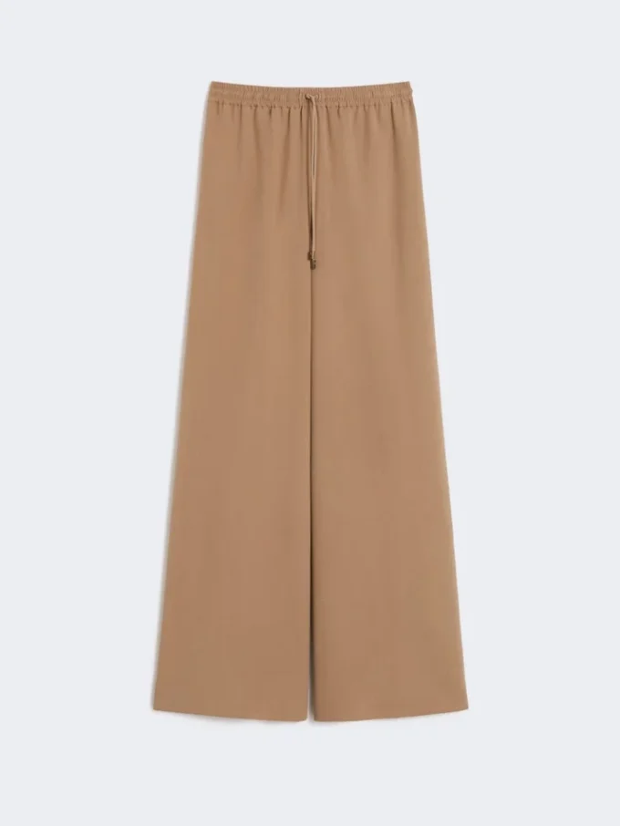 Wide-fit washed silk trousers, hazelnut brown Wide-fit washed silk trousers, hazelnut brown