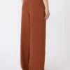 Wide-fit washed silk trousers, terra cotta Wide-fit washed silk trousers, terra cotta