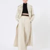 Wide-leg trousers in linen drill, sand Wide-leg trousers in linen drill, sand