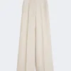 Wide-leg trousers in linen drill, sand Wide-leg trousers in linen drill, sand