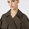 Wide water-repellent twill trench coat, green Wide water-repellent twill trench coat, green