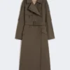 Wide water-repellent twill trench coat, green Wide water-repellent twill trench coat, green