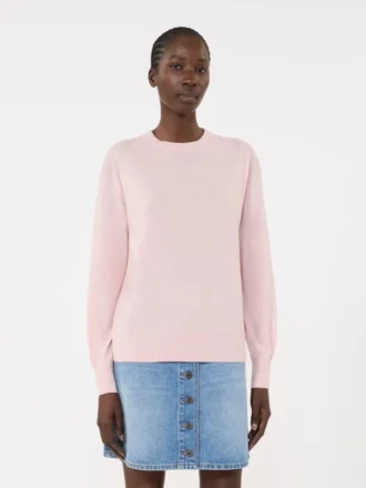 Wool and cashmere basic sweater, pink