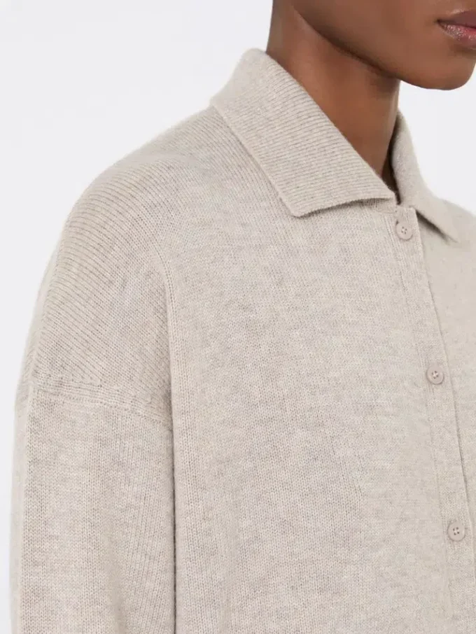 Wool and cashmere cardigan, beige Wool and cashmere cardigan, beige