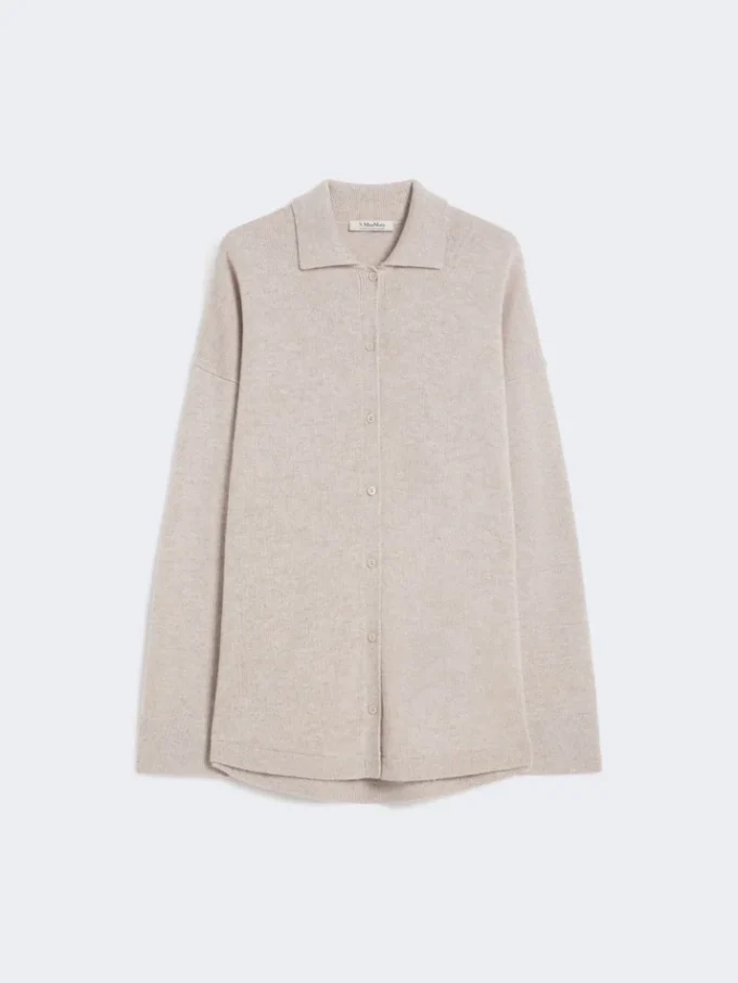 Wool and cashmere cardigan, beige Wool and cashmere cardigan, beige