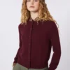 Wool and cashmere cardigan, bordeaux Wool and cashmere cardigan, bordeaux