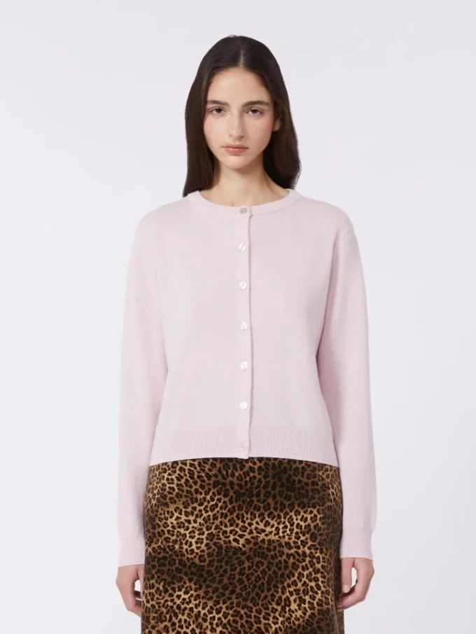 Wool and cashmere cardigan, pink Wool and cashmere cardigan, pink