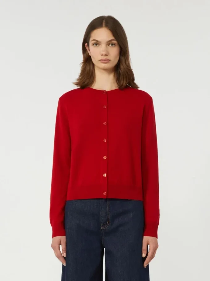 Wool and cashmere cardigan, red Wool and cashmere cardigan, red