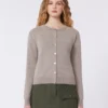 Wool and cashmere cardigan, turtledove Wool and cashmere cardigan, turtledove