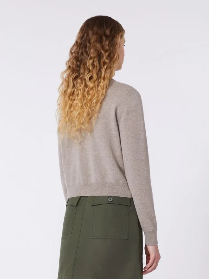 Wool and cashmere cardigan, turtledove Wool and cashmere cardigan, turtledove