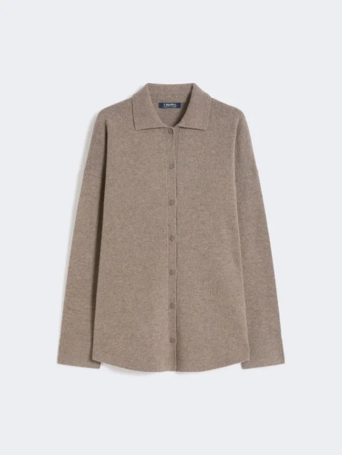 Wool and cashmere cardigan, turtledove Wool and cashmere cardigan, turtledove