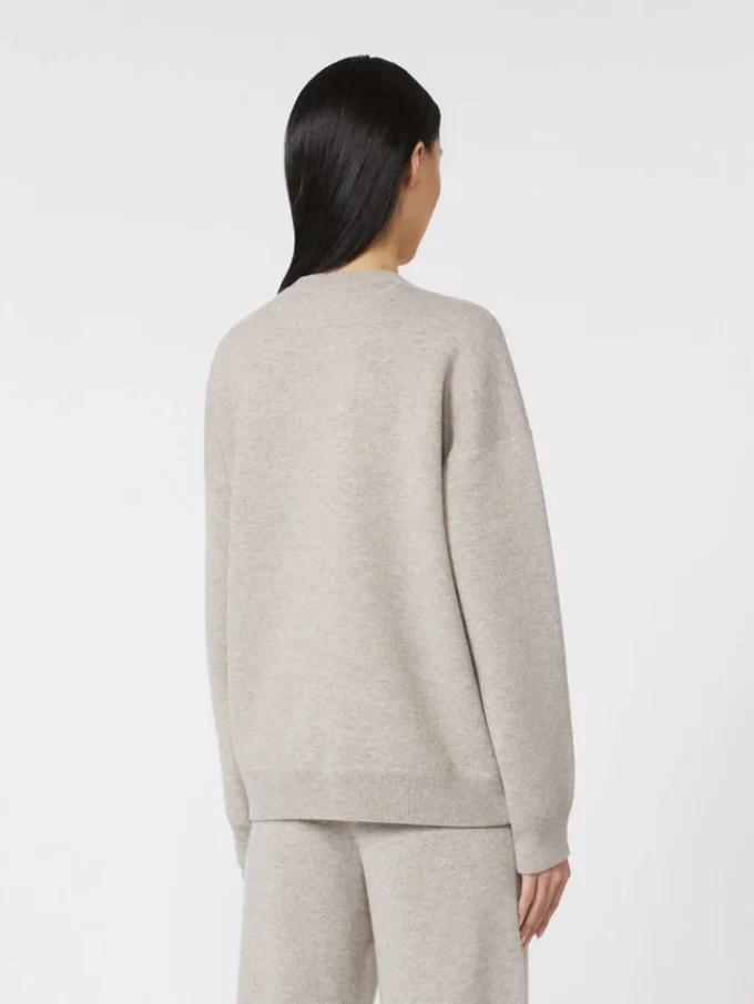 Wool and cashmere crew-neck sweater, beige Wool and cashmere crew-neck sweater, beige