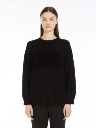 Wool and cashmere jumper, black