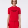 Wool and cashmere-knit t-shirt, red Wool and cashmere-knit t-shirt, red