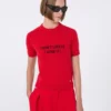 Wool and cashmere-knit t-shirt, red Wool and cashmere-knit t-shirt, red