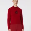 Wool and cashmere slim sweater, dark red Wool and cashmere slim sweater, dark red