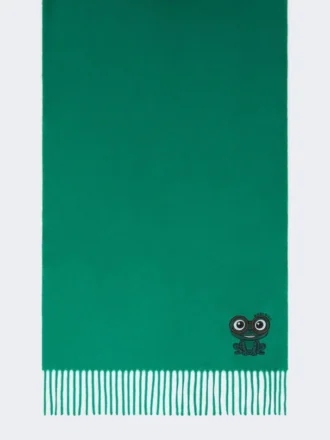 Wool and cashmere stole, emerald