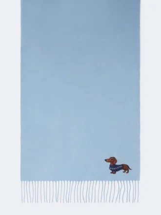 Wool and cashmere stole, light blue