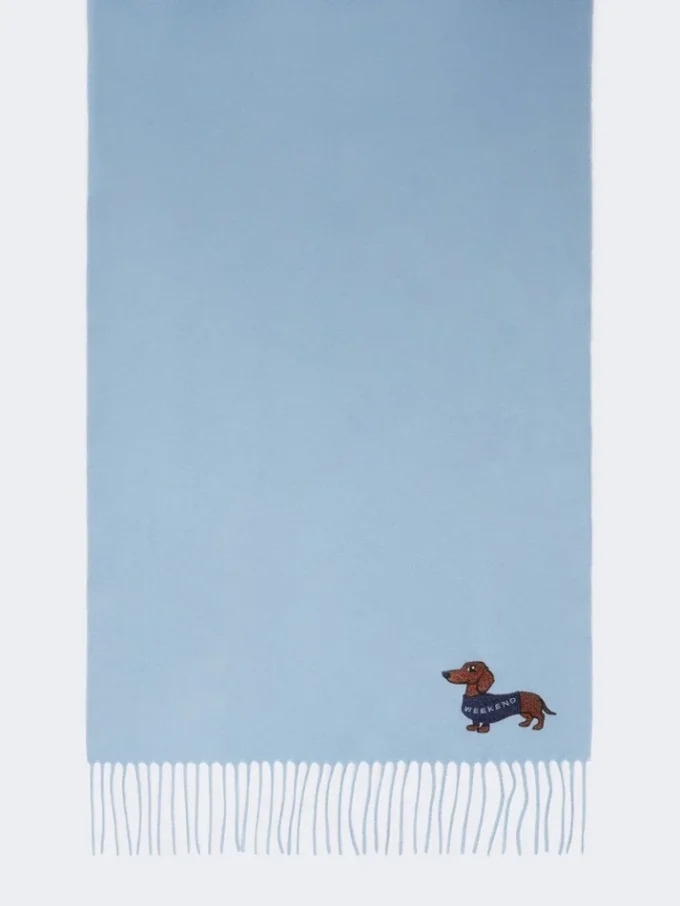 Wool and cashmere stole, light blue Wool and cashmere stole, light blue