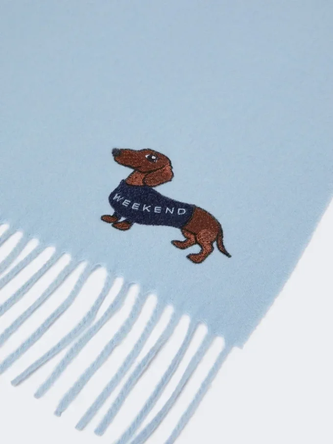 Wool and cashmere stole, light blue Wool and cashmere stole, light blue