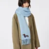 Wool and cashmere stole, light blue Wool and cashmere stole, light blue