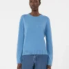 Wool and cashmere sweater with patch detail, avio Wool and cashmere sweater with patch detail, avio