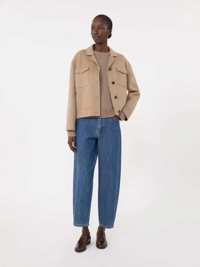 Wool and cashmere sweater with patch detail, camel Wool and cashmere sweater with patch detail, camel