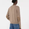 Wool and cashmere sweater with patch detail, camel Wool and cashmere sweater with patch detail, camel