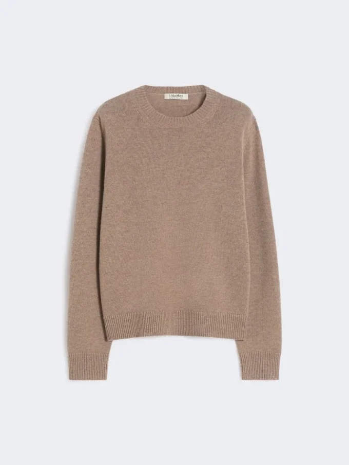 Wool and cashmere sweater with patch detail, camel Wool and cashmere sweater with patch detail, camel
