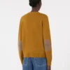Wool and cashmere sweater with patch detail, mustard Wool and cashmere sweater with patch detail, mustard