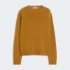 Wool and cashmere sweater with patch detail, mustard Wool and cashmere sweater with patch detail, mustard