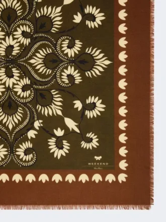 Wool and silk stole, caramel