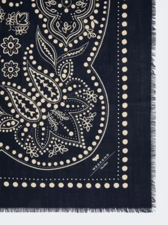 Wool and silk stole, midnightblue