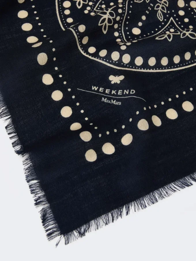 Wool and silk stole, midnightblue Wool and silk stole, midnightblue