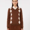 Wool and silk sweater, chocolate Wool and silk sweater, chocolate