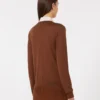 Wool and silk sweater, chocolate Wool and silk sweater, chocolate