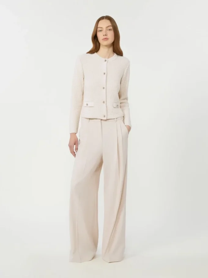 Wool-blend trousers, ivory Wool-blend trousers, ivory