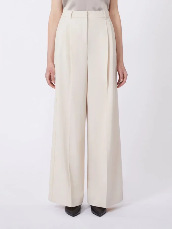 Wool-blend trousers, ivory Wool-blend trousers, ivory