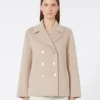 Wool broadcloth jacket, beige pink Wool broadcloth jacket, beige pink