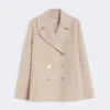 Wool broadcloth jacket, beige pink Wool broadcloth jacket, beige pink